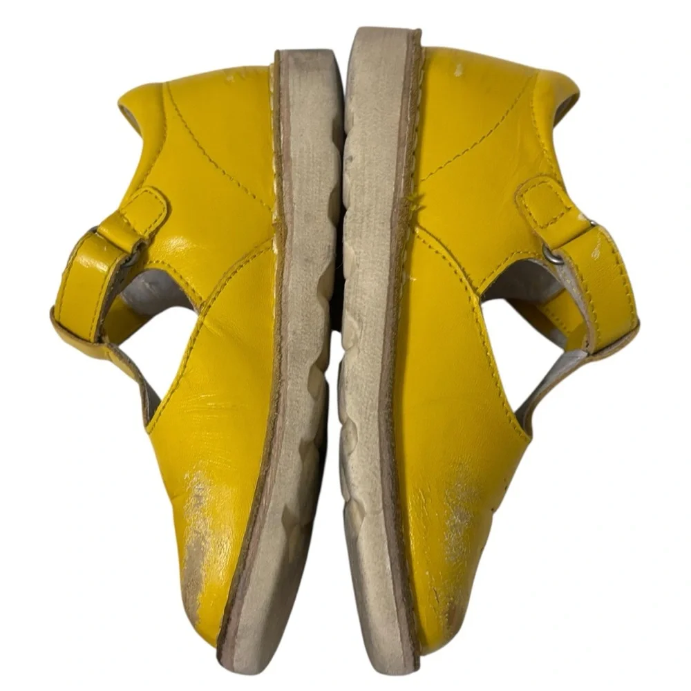 L’Amour Canary Yellow Alix Mary Jane wedge shoes size 10
